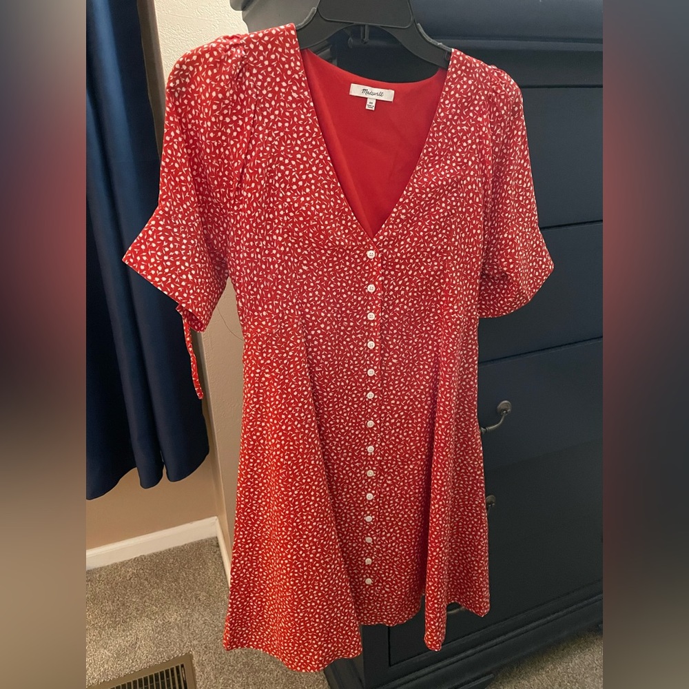 Madewell Floral silk button up dress